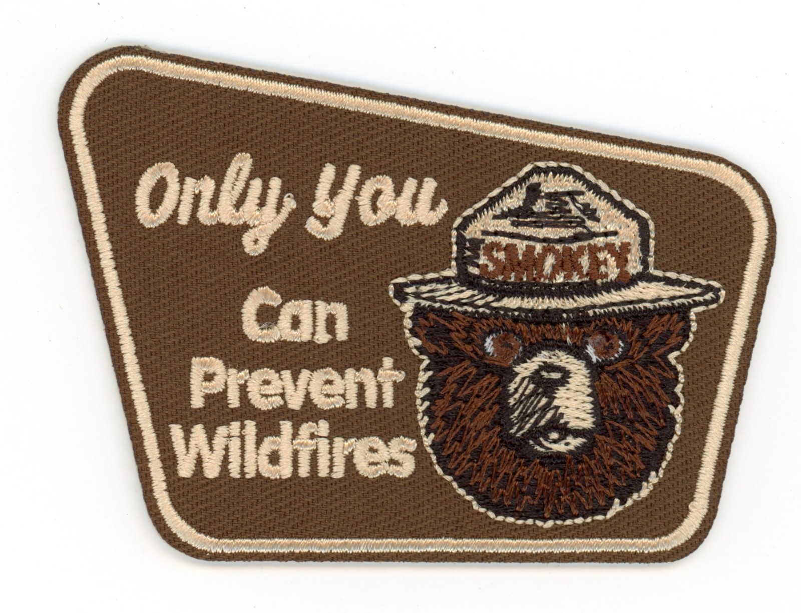 Official Smokey Bear Logo Patch – Iron-On Sew-On National Forest Applique