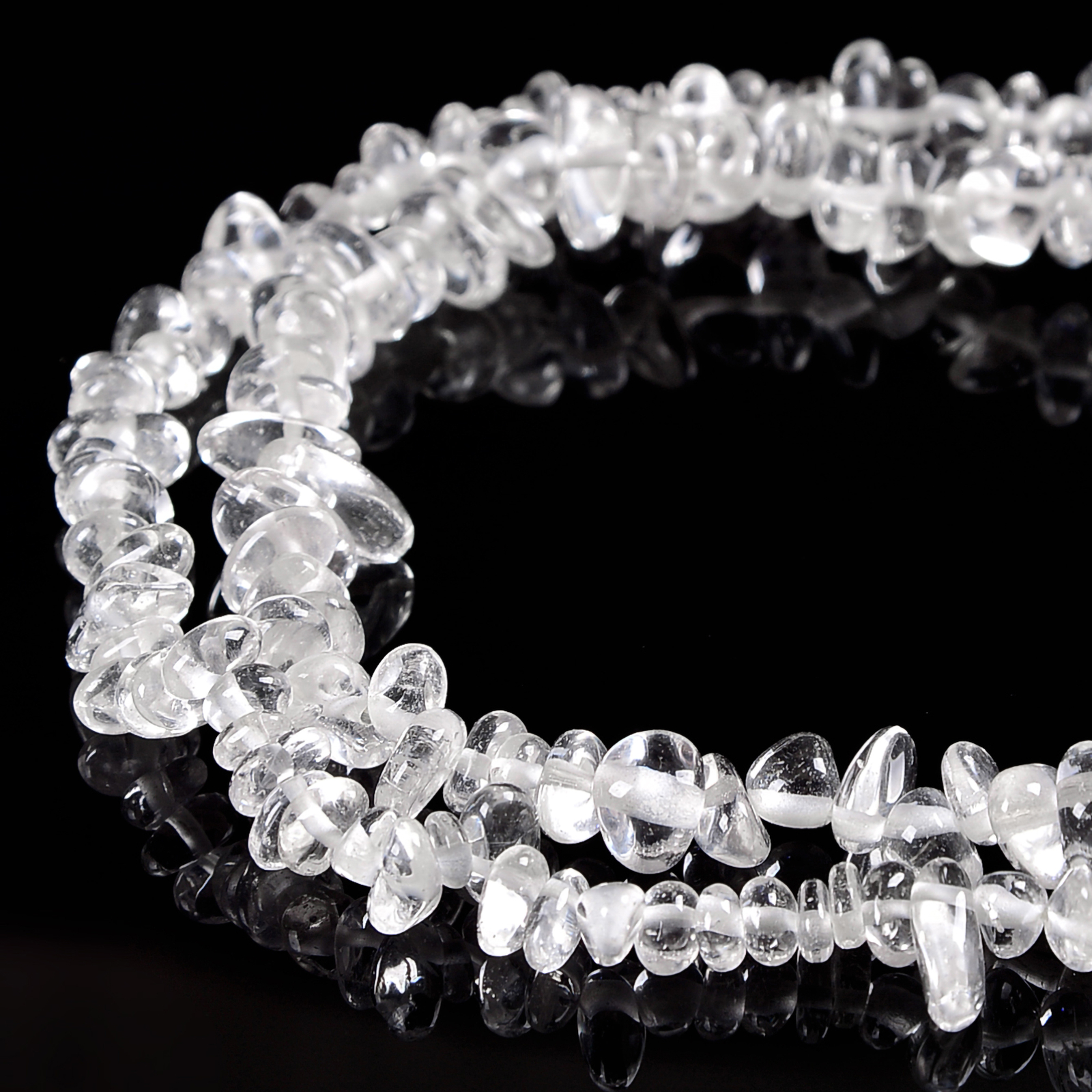 Natural Clear Quartz Nugget Chips Beads Size 5-6mm 7-8mm 15.5” Strand