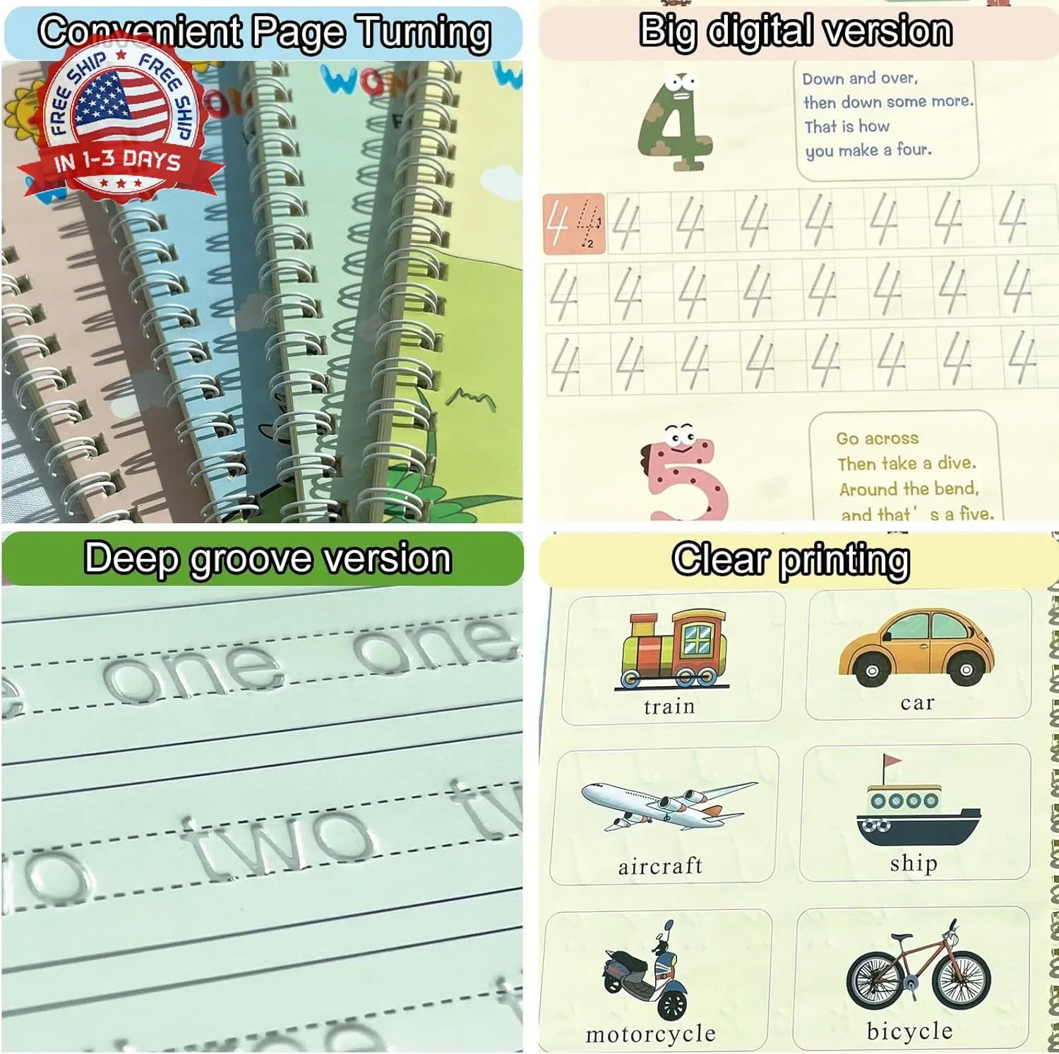 Magic Grooved Handwriting Practice Book for Kids 3-5 Years | Tiny Thinkers Reusa