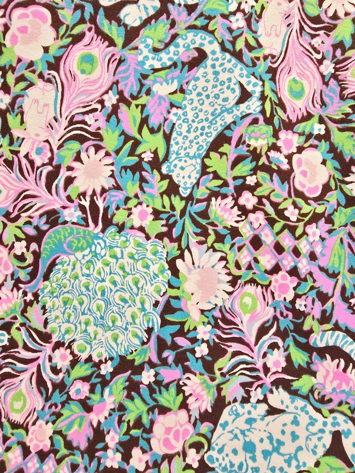 Lilly Pulitzer Cotton Terry Fabric Multi Royal Zoo 1 yard