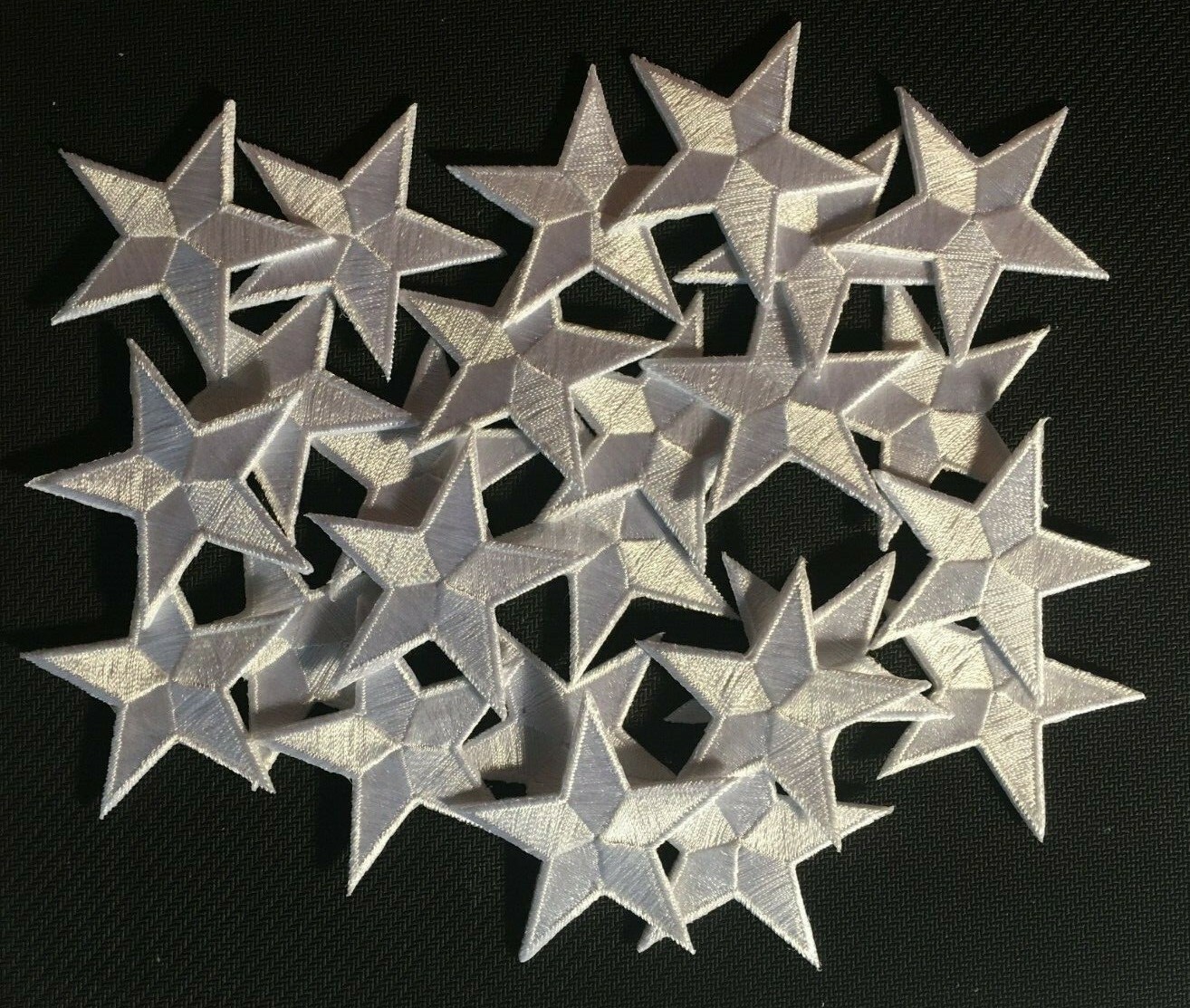 star patches white 2″ size white star embroidered iron on 25 stars 25 pc. lot