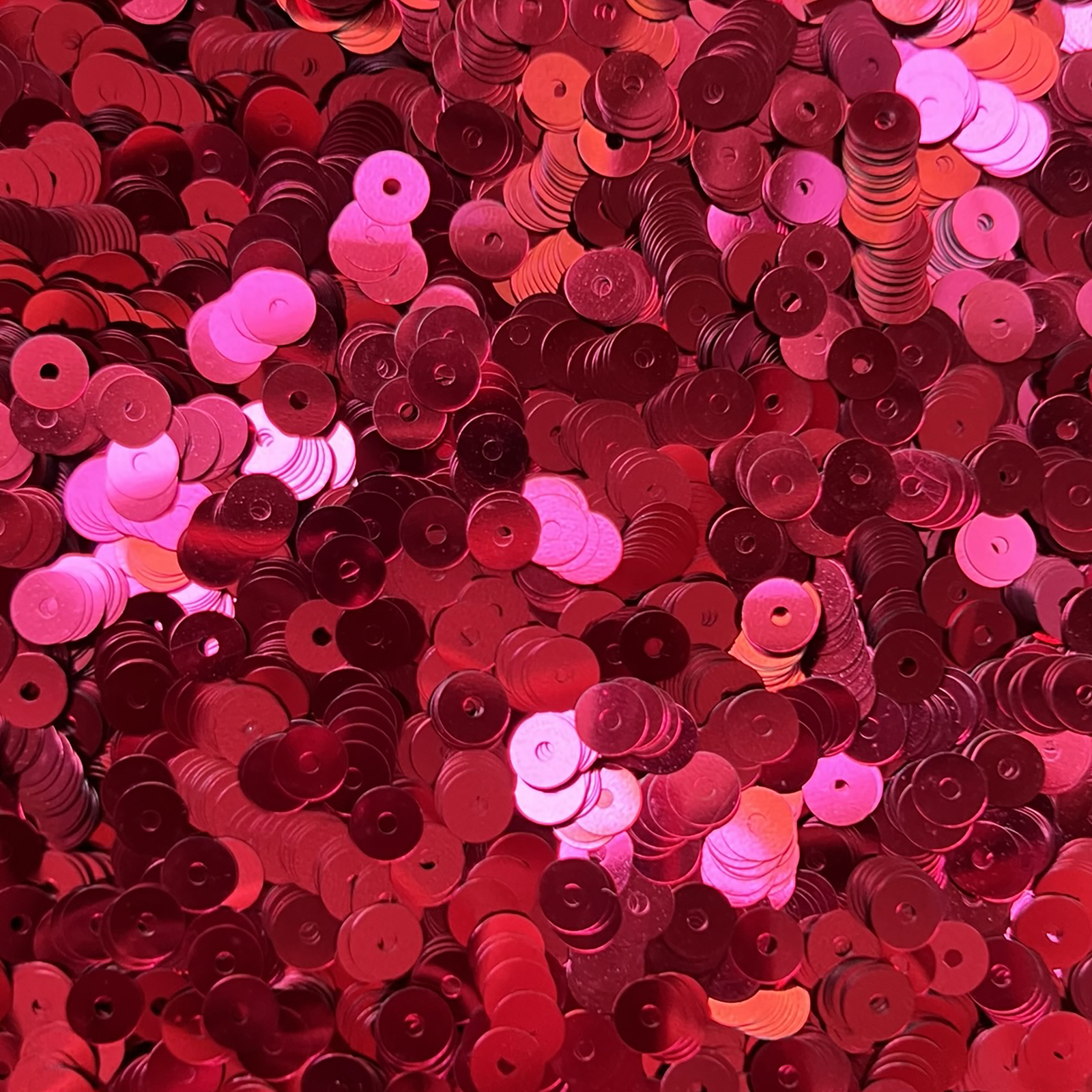 6mm Flat Sequins Dark Rose Pink Shiny Metallic Made in USA