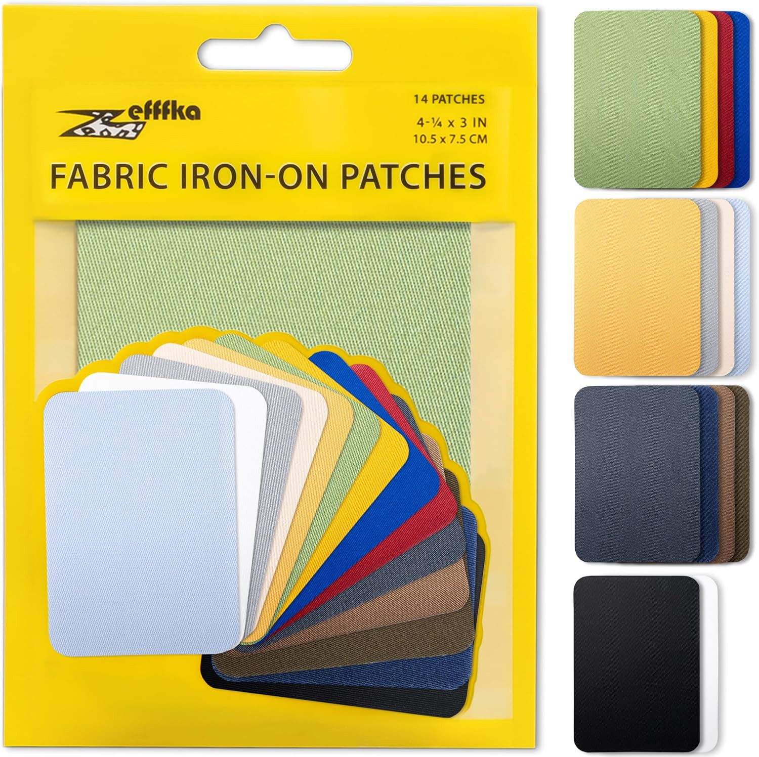 Premium Quality Fabric Iron-On Patches inside & outside Strongest Glue 100% Cott