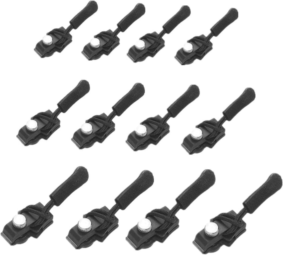 Zipper Repair Kit, 12pcs 3 Different Size Replacement Zipper Quick Install Detac