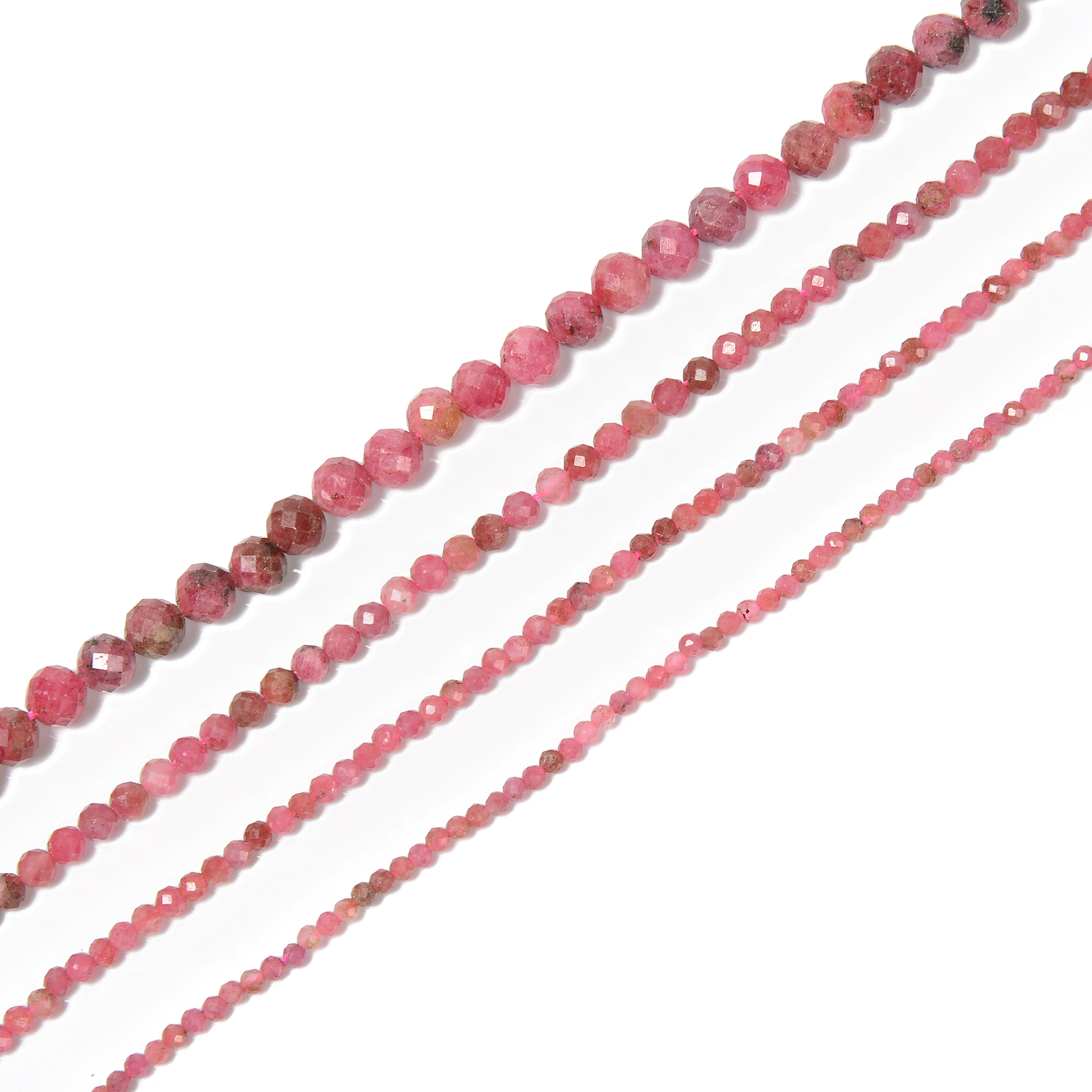 Natural Thulite Faceted Round Beads Size 2mm 3mm 4mm 6mm 15.5” Strand