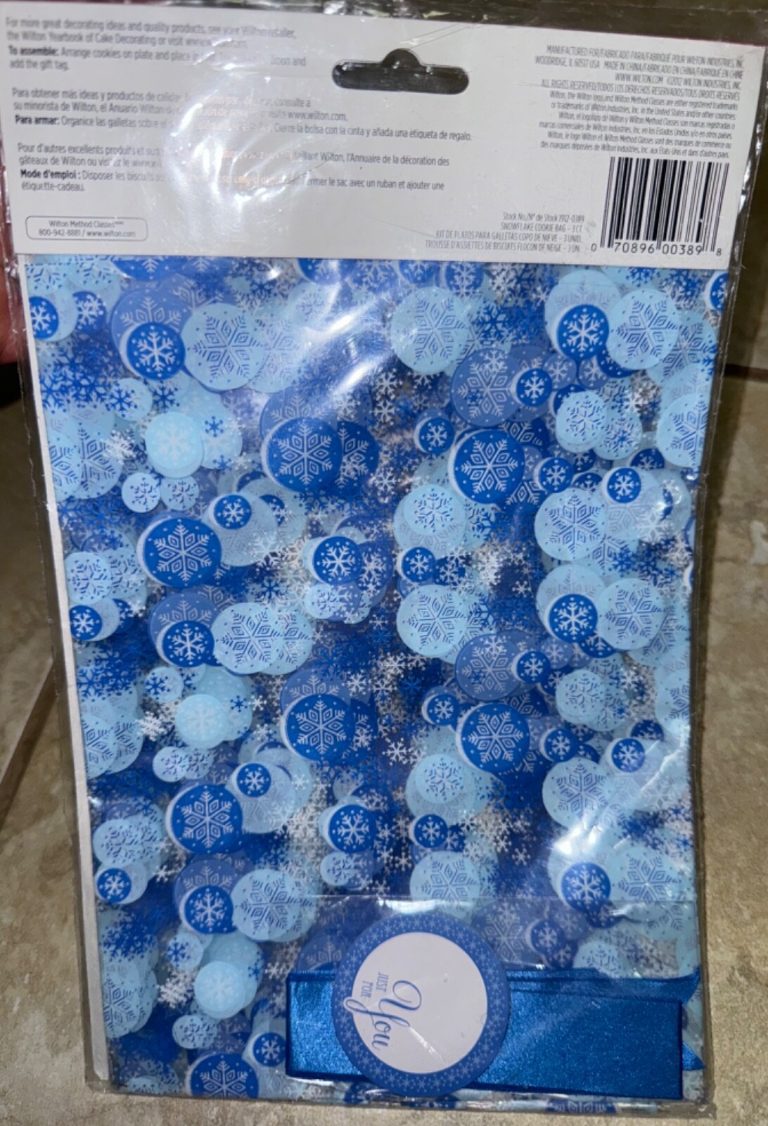 3 Wilton Cookie Snowflake Bag Favor Kit Bag Ribbon New Sealed Free Shipping