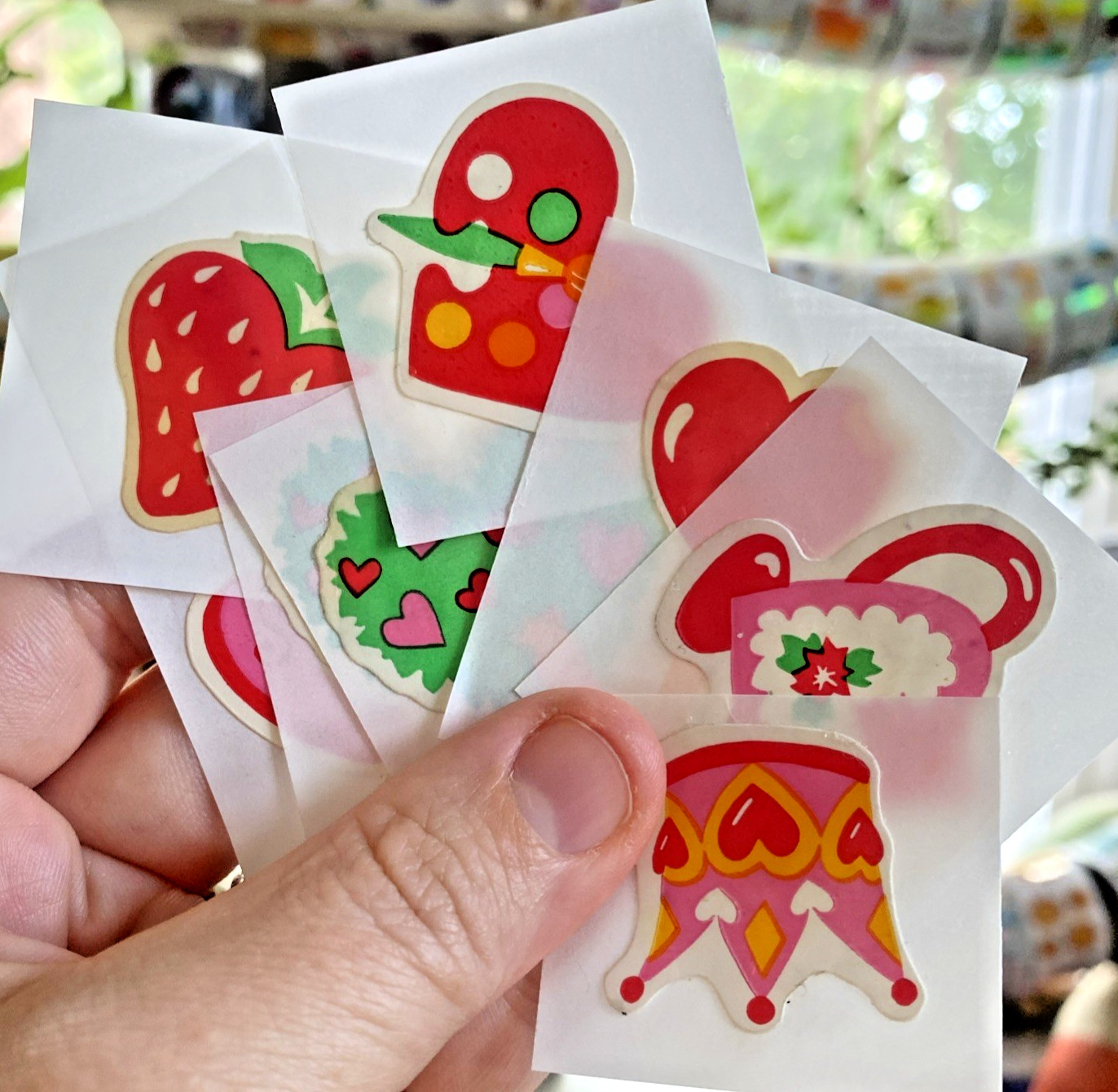 Vintage 80s Sticker Lot: Restored Valentine’s Day Heart Tree Tea Stickers (READ)