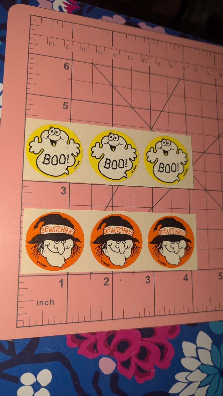 Vintage Trend Scratch N Sniff Stickers Halloween Witch Ghost Glossy Lot 2 Strips