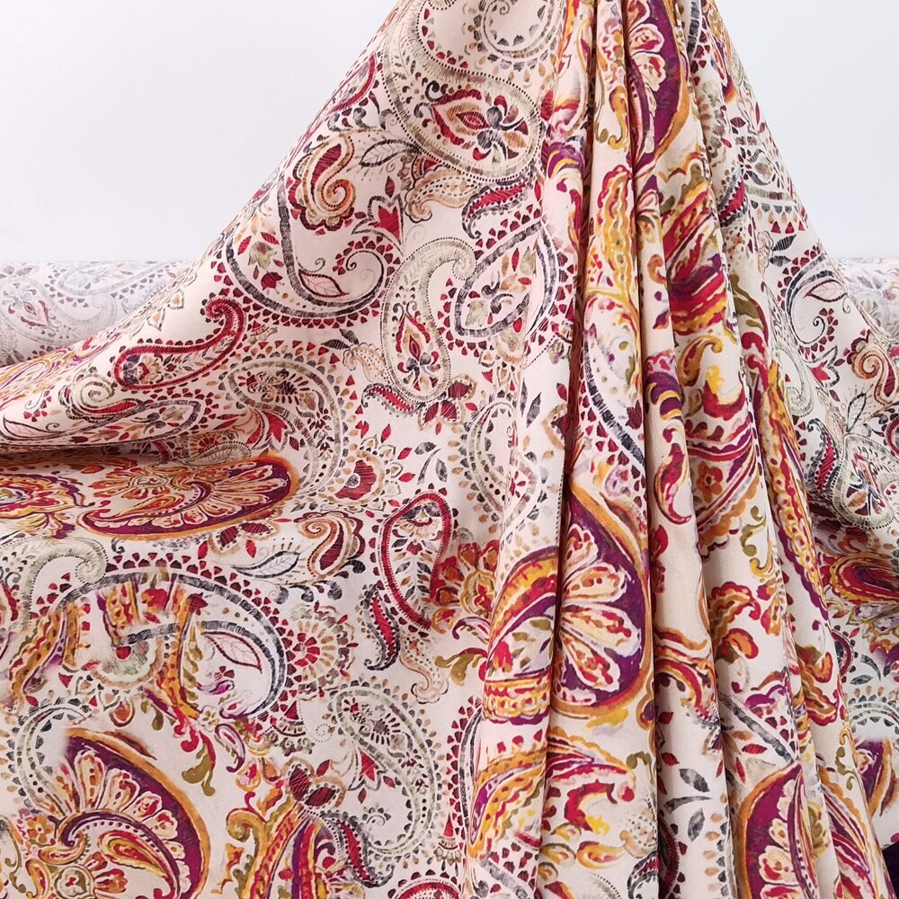 1 yard X 1.4 meter Retro Paisley Gown Material Soft Rayon Cotton Fabric