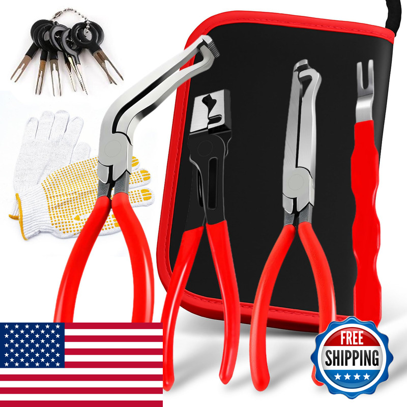 Liucocotos 4 Pieces Automotive Electrical Disconnect Pliers Kit High-Carbon