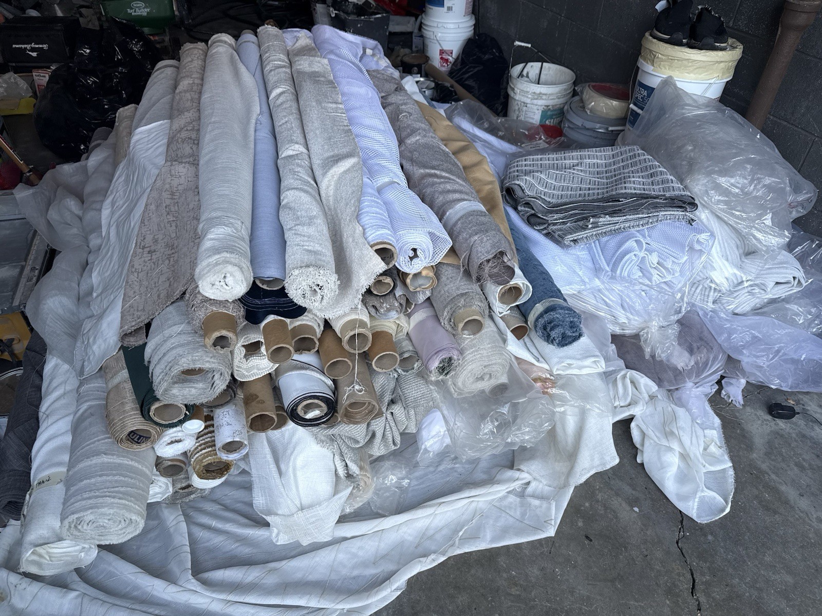 Solid Neutral Fabric Bolts Lot Beige Ivory Gray Tan White Plain