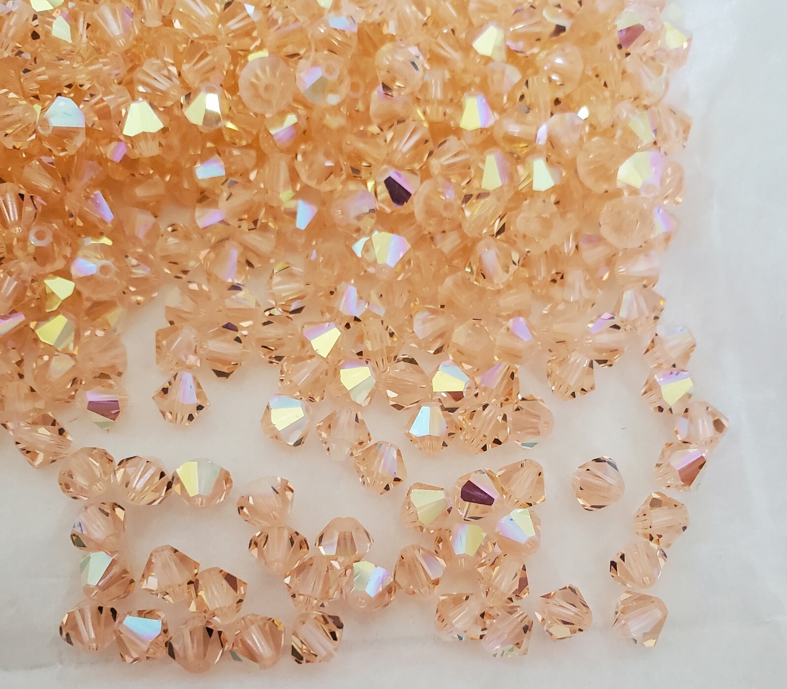 Swarovski 5301 5mm bicone beads, Light Peach AB (24pcs)