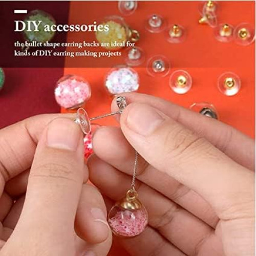 100 Pcs Metal Earring Clutch Jewelry Making Tools Back Stopper Backs with Pad
