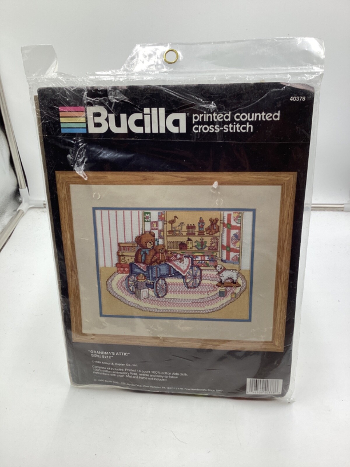 Bucilla Grandma’s Attic Printed Cross Stitch Kit 1989 #40378 9” X 12” New