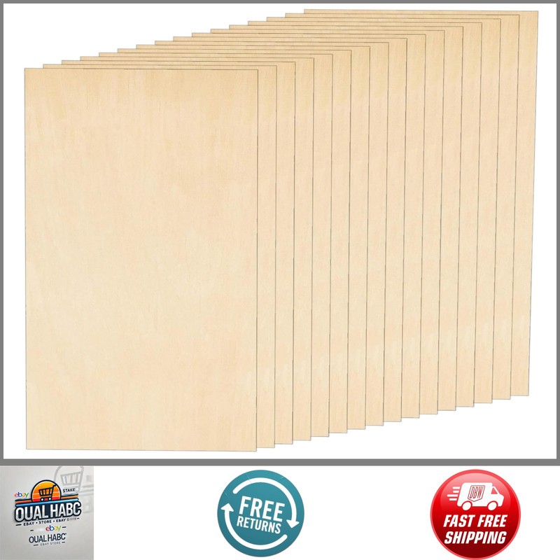 13pcs Basswood Sheets 4x8x2mm Thin Plywood Boards for Laser Cutting & Crafts