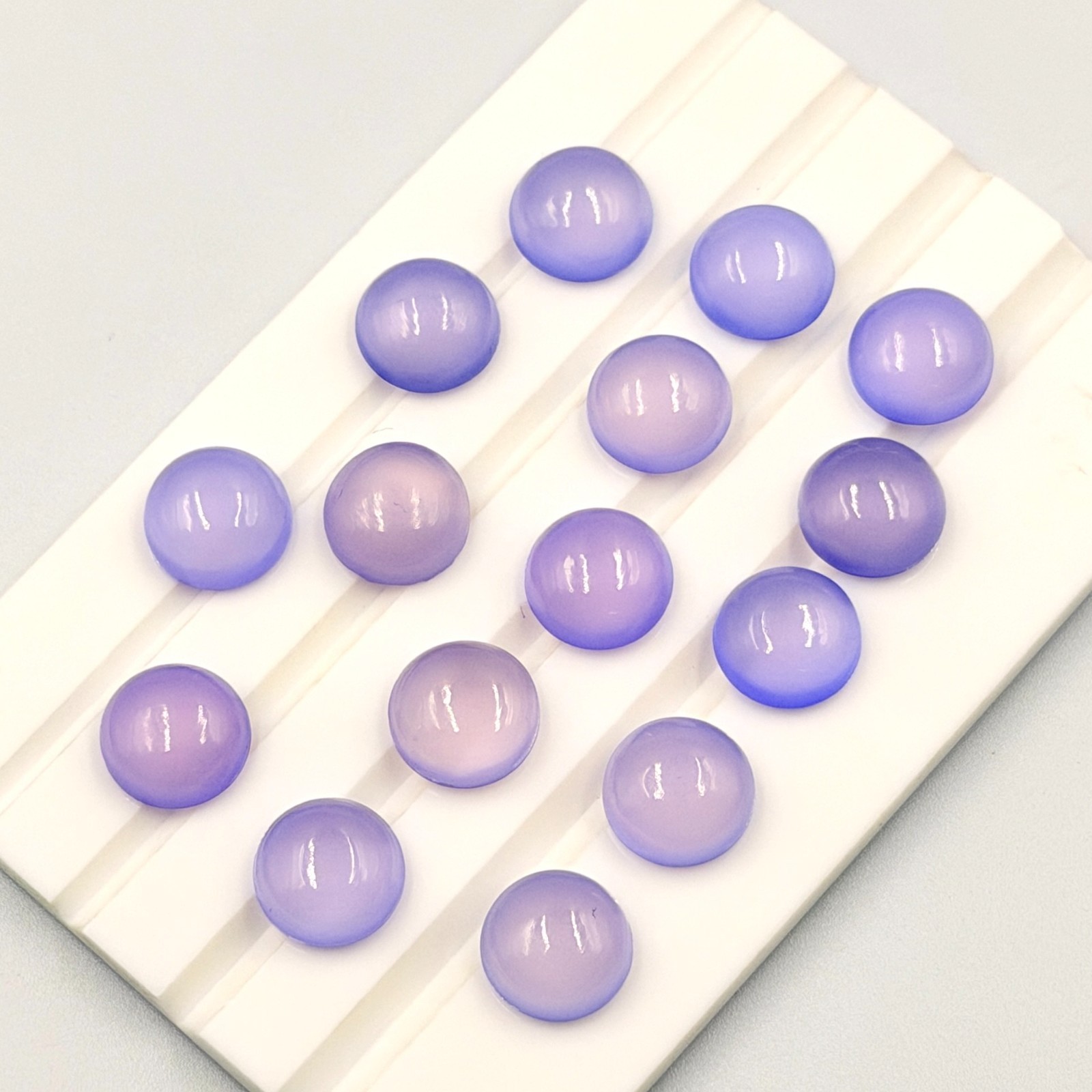 Natural Lavender Chalcedony Round Cabochon Loose Calibrated Gemstone 3MM TO 15MM