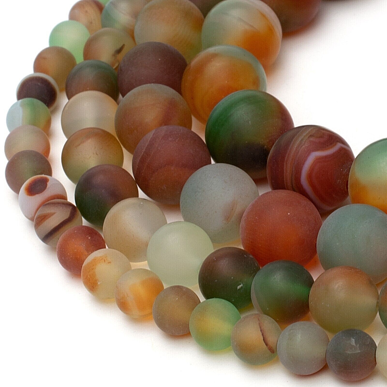 Matte Peacock Agate Beads Round 15” Strand Gemstone 6mm 8mm 10mm 12mm Frosted