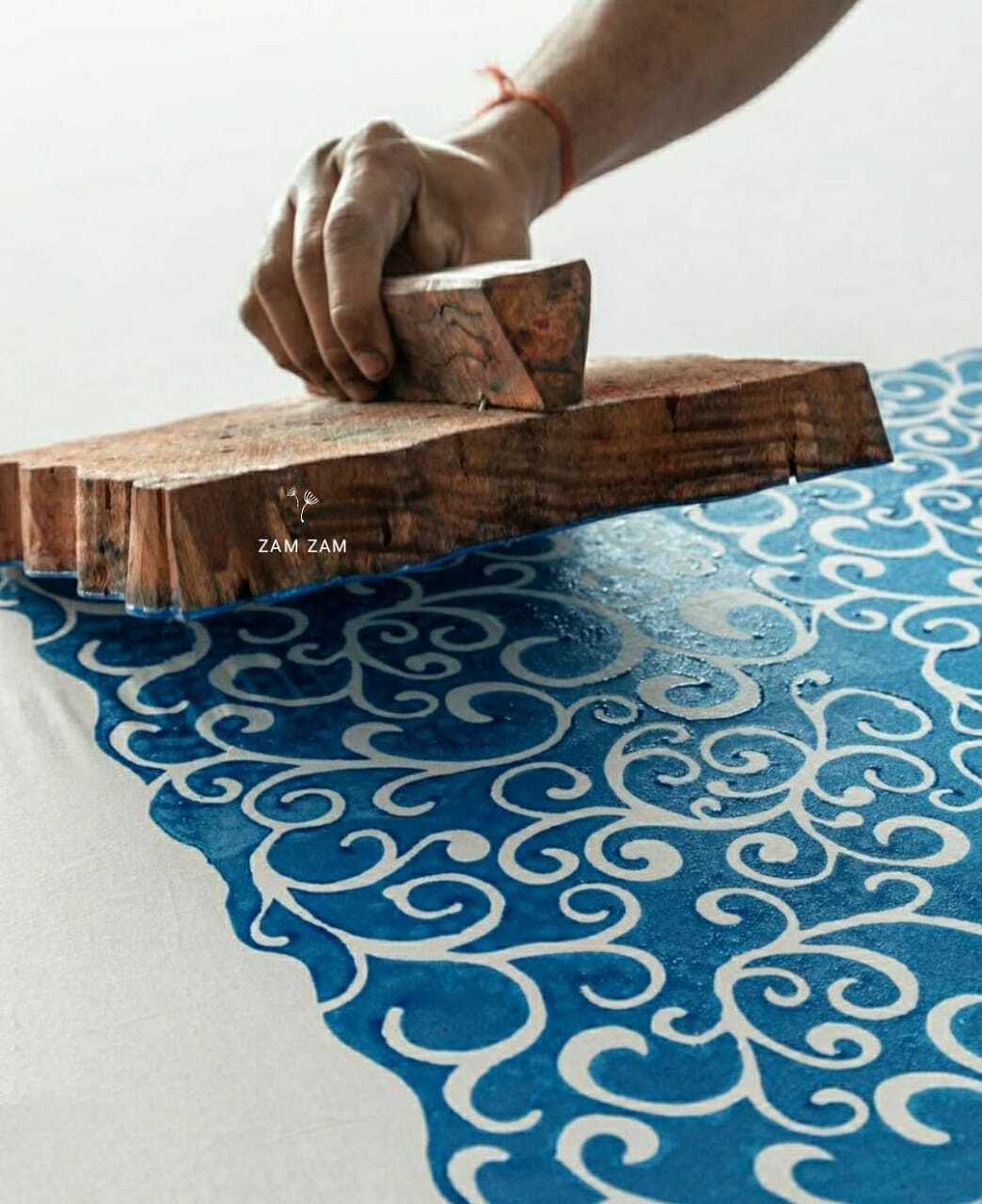 2.5 Yard Hand Block Print Handmade Cotton Indian Natural Sanganeri Print Fabric