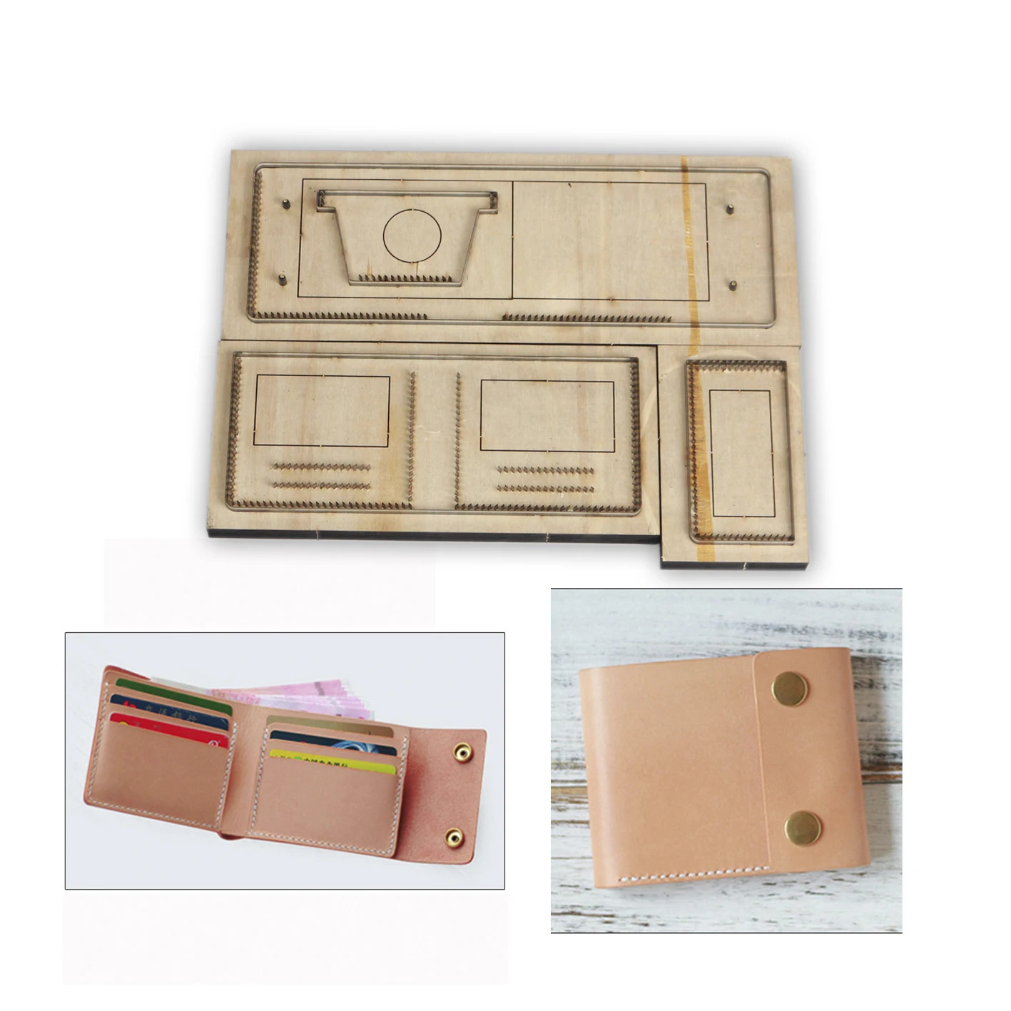 DIY leather craft cardholder wallet die cutting knife mold metal hollowed punch