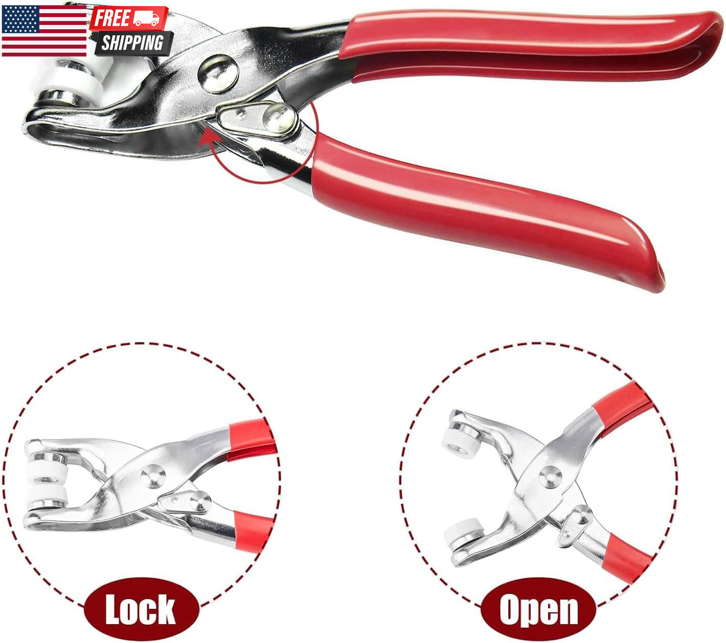 100 Sets Metal Snap Buttons Kit with Fastener Pliers Press Tool – 400 PCS 9.5Mm