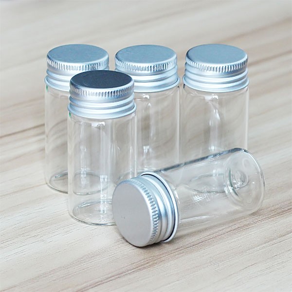 25ML Essential Vials Aluminum Storing Glass Bottles Crafts Lids Perfume 1~50pcs