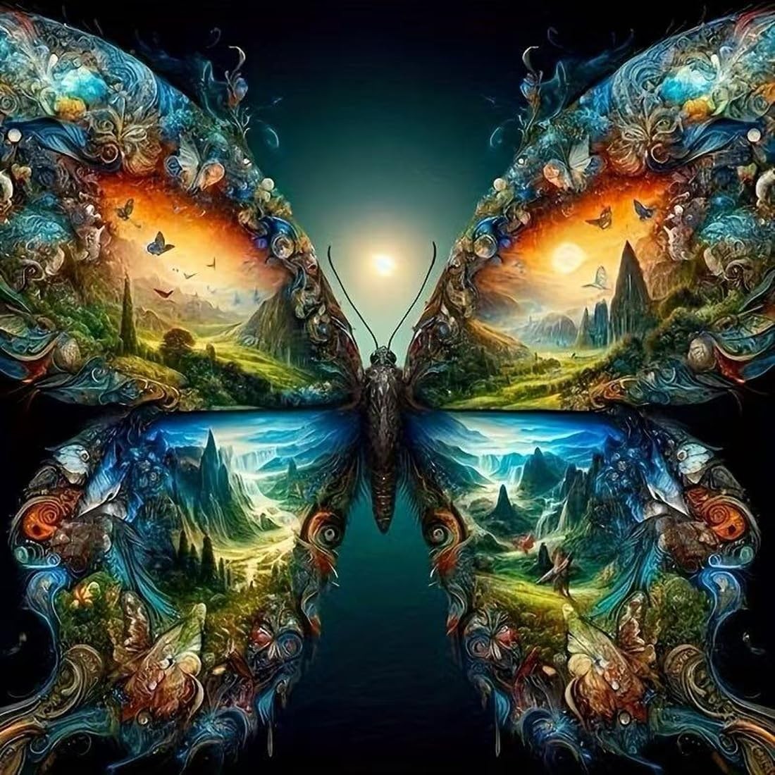Butterfly Diamond Painting Kits for Adults,5D Landscape Diamond Art Kits,DIY …
