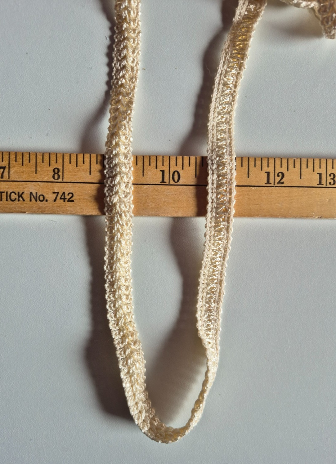 CREAM GIMP POLYESTER TRIM 2 YARDS X 1/2 INCHES WIDE