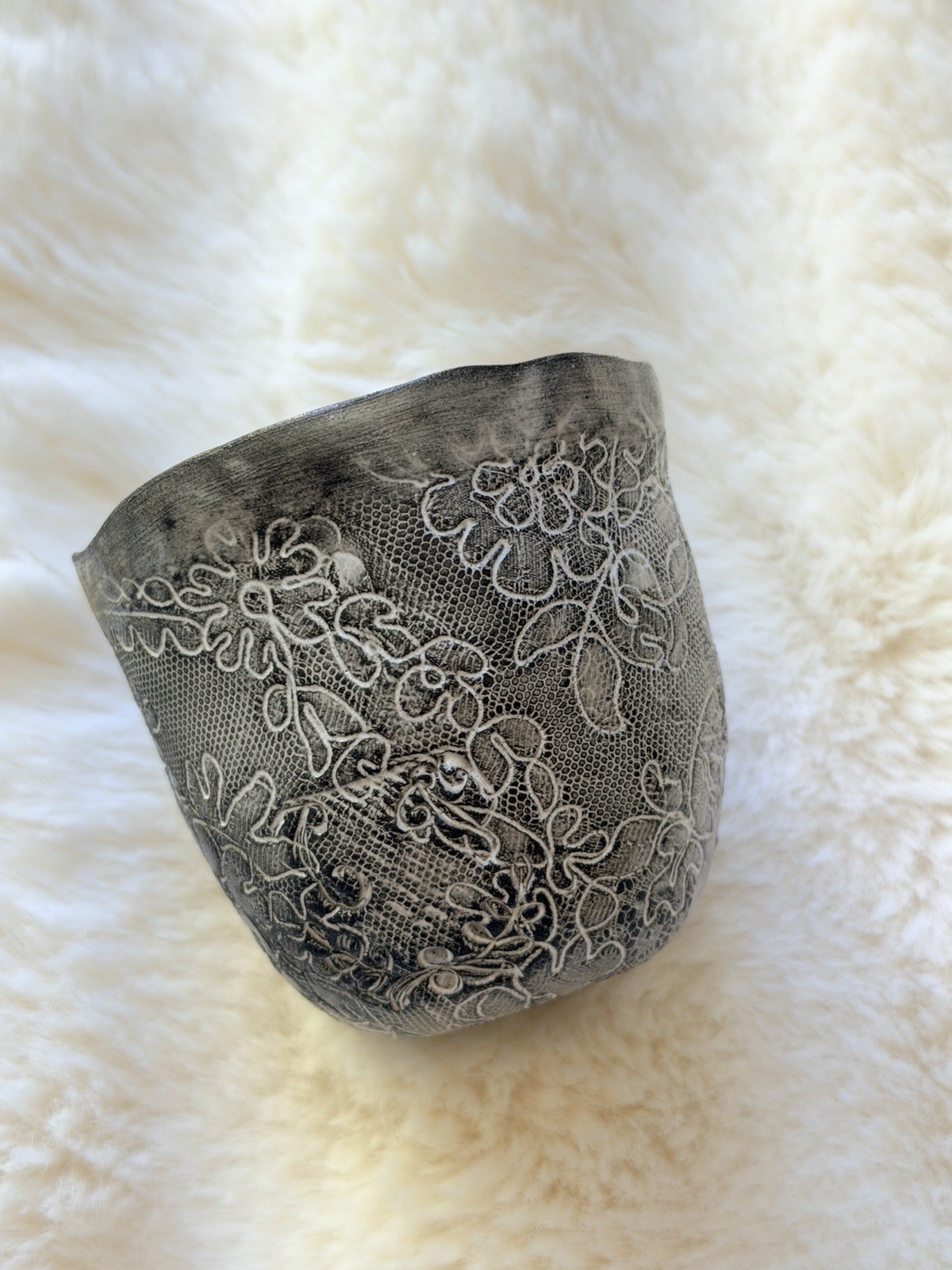 Valerie Casado Antique Lace Cup with Floral Pattern Decorative Antique Design