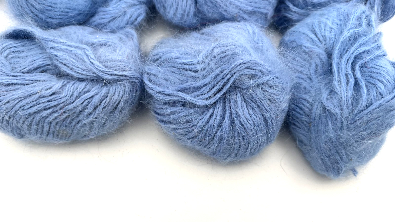 ACA Supreme Pure French Angora Yarn 4.37oz ~12 Skeins Blue 100% Rabbit France