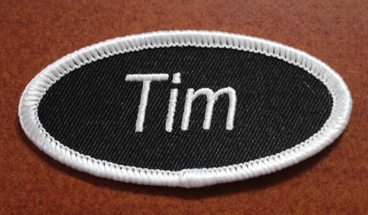 Tim Name Tag Embroidered Iron On Applique Patch – Uniform Badge 155-T