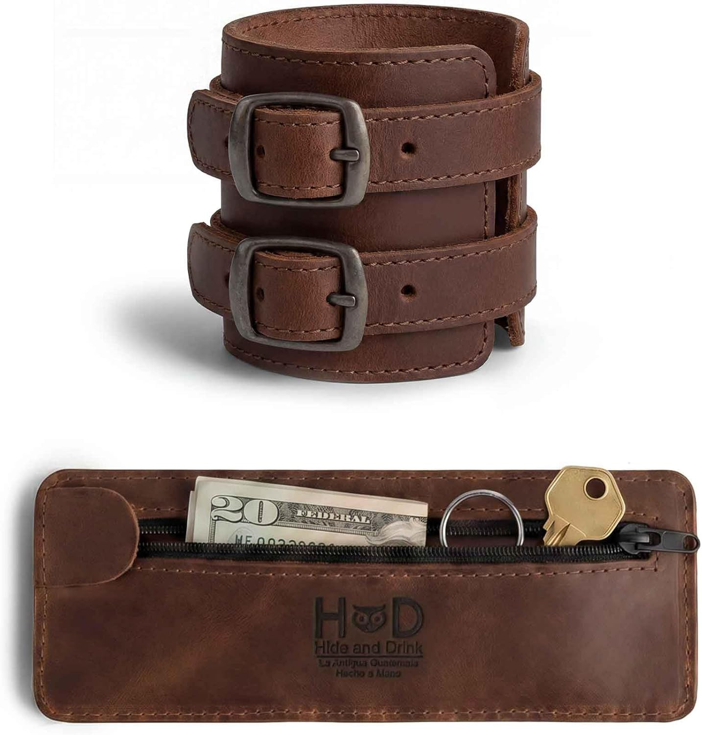 Hide & Drink, Stylish Wrist Wallet Cuff, Wristband with Secret Pouch, Cash Holde