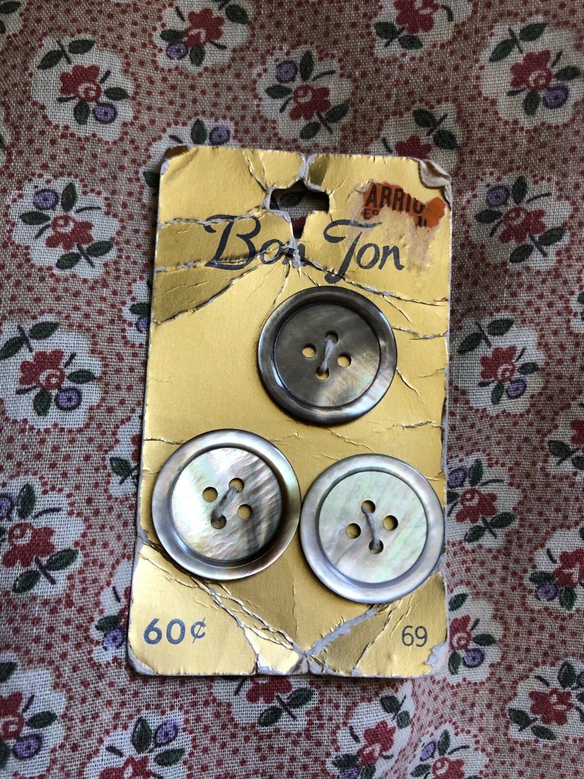 Vintage Mother of Pearl Smoke Gray Round Buttons MOP Sew Through – Choose Style