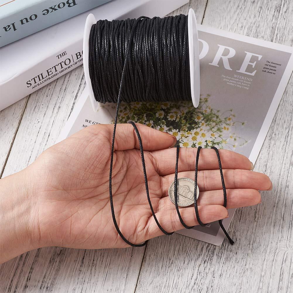 100 Yards 1.5mm Waxed Cotton Cord Macrame Bracelet Necklace Beading Thread