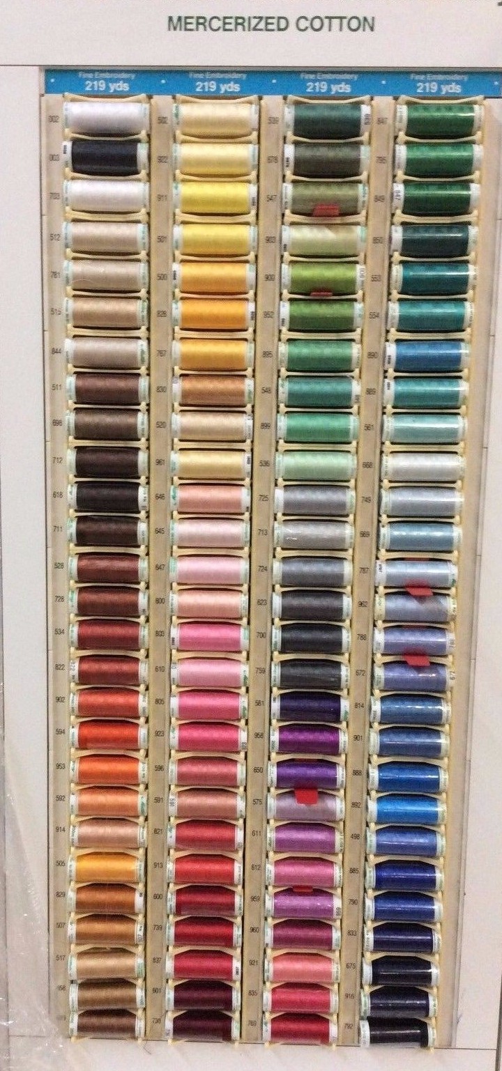 METTLER 60W FINE MACHINE EMBROIDERY THREAD MERCERIZED COTTON-219 YD-MANY CHOICES