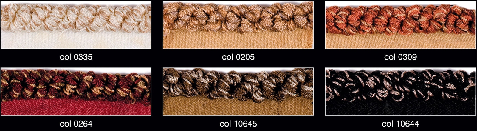 10mm-0.39″ Curly Cord Trim /6colors available Sold by the meter (39″/1.09yards)