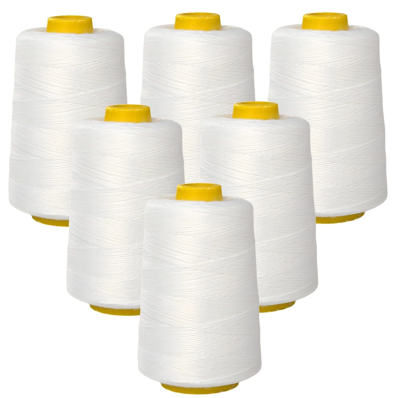 White 6Stranded Heavy Duty Sewing Thread 656.2 Yards Bag Closer Machine String