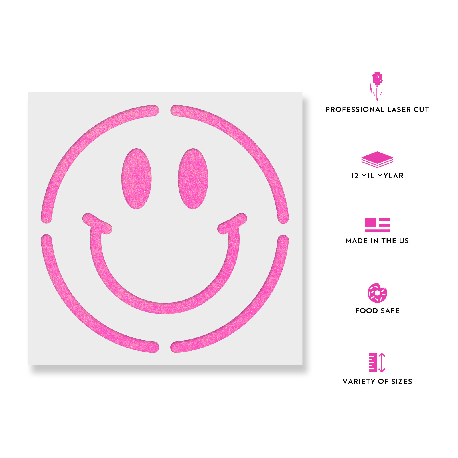 Smiley Face Stencil – Durable & Reusable Mylar Stencils