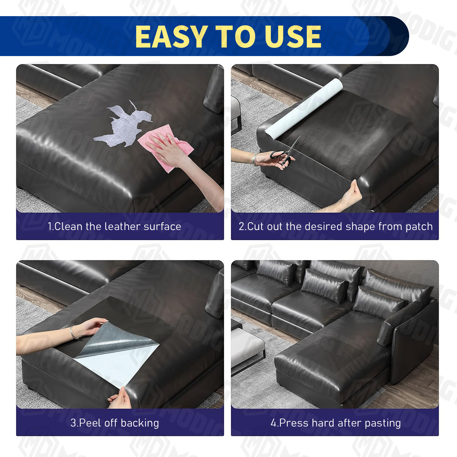 Self-Adhesive Leather Repair Patch Tape For Car Seats Couch Sofa Chair Jacket US