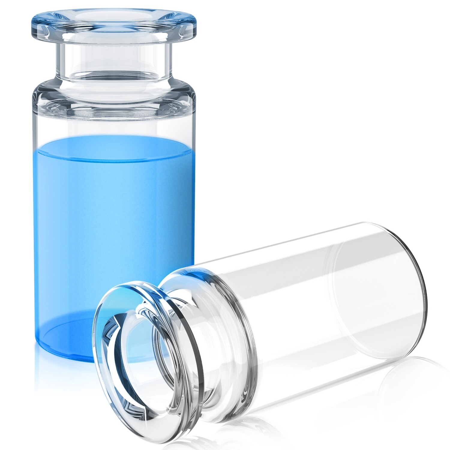 100PCS Lab Sample Vials 10ml Small Glass Bottle Mini Jars+Aluminum Crimp Lid Top