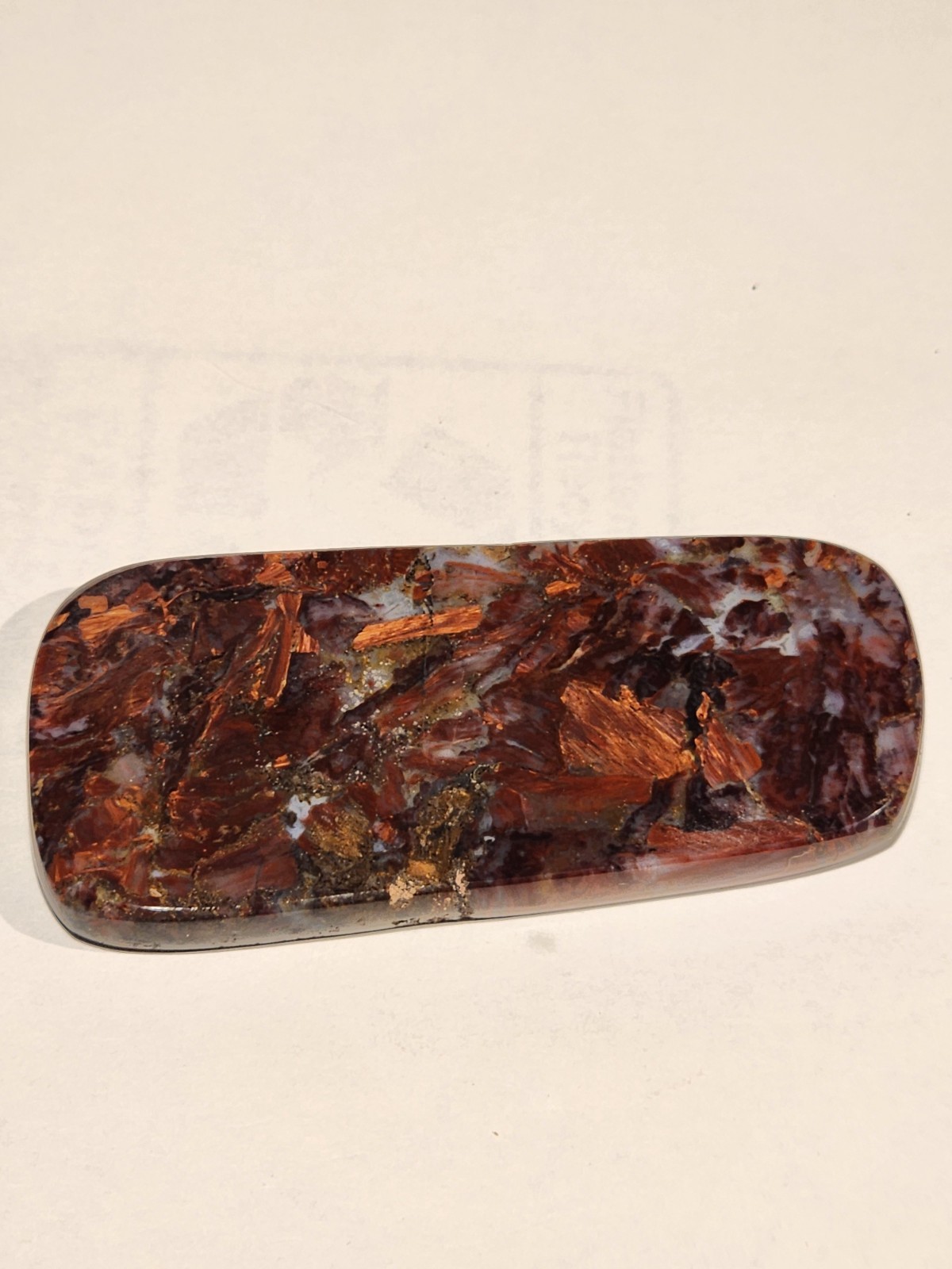 Pietersite chatoyant polished natural fire specimen, 180 carat