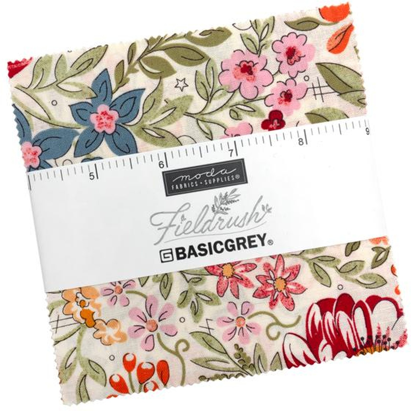 Fieldrush Moda Charm Pack, 100% Cotton 5-inch Precut Fabric Squares (42 pcs)