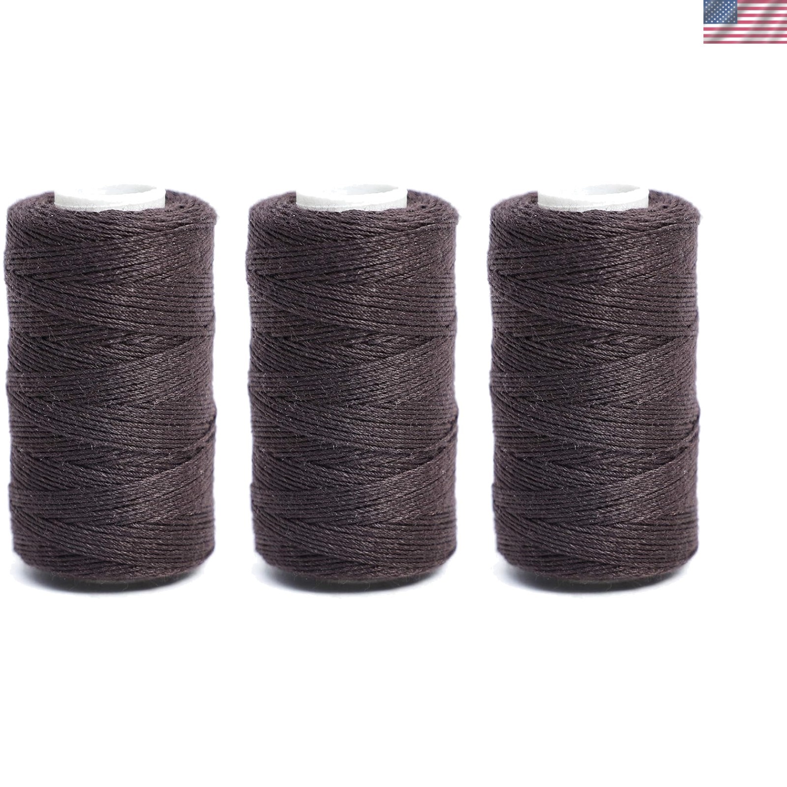 Durable 3-Pack High Strength Brown Thread for Wigs and Craft Sewing Projects
