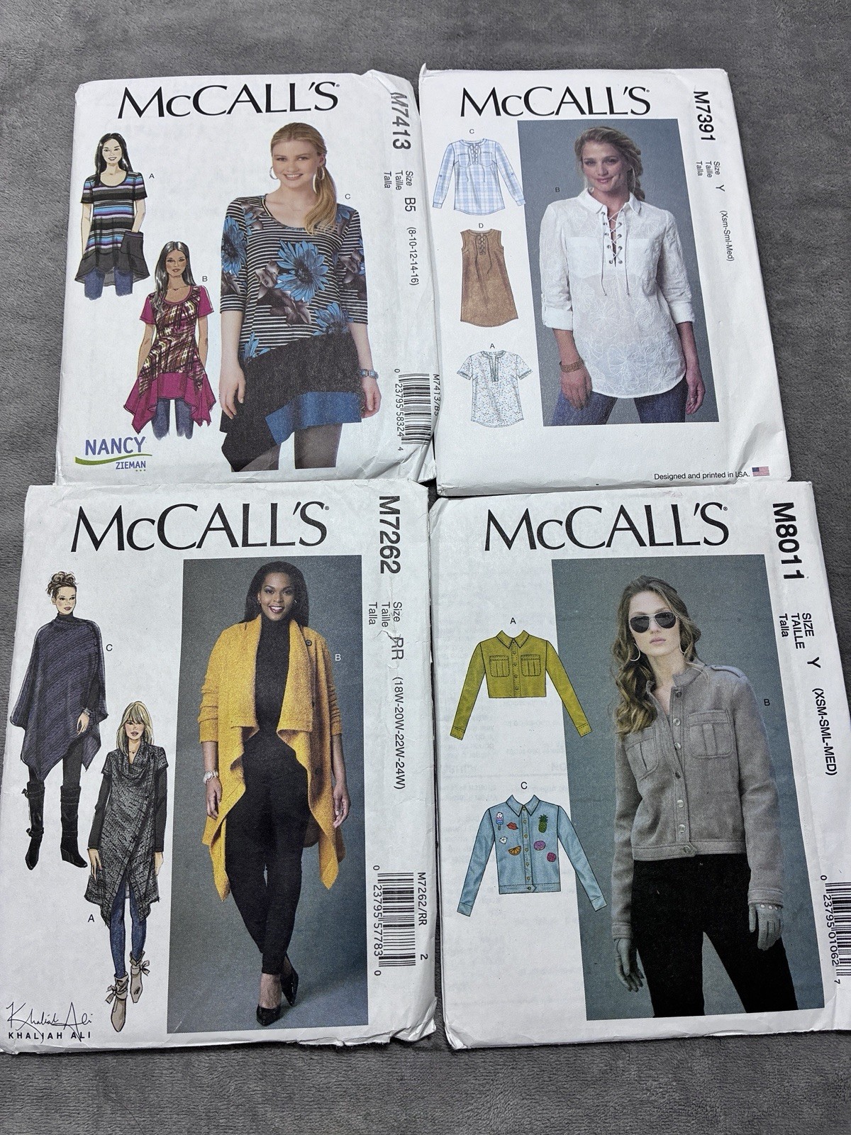 Uncut Lot of 4 McCall’s Sewing Patterns Tops Jacket Tunic