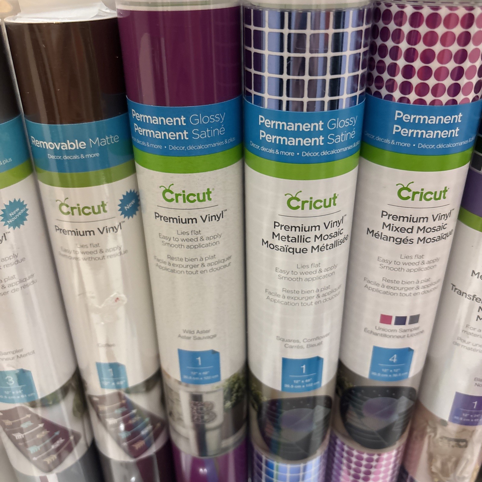Bulk Lot Cricut 15 Items.Iron-On, Permanent Vinyl, Glossy, Removable, Foil, Card