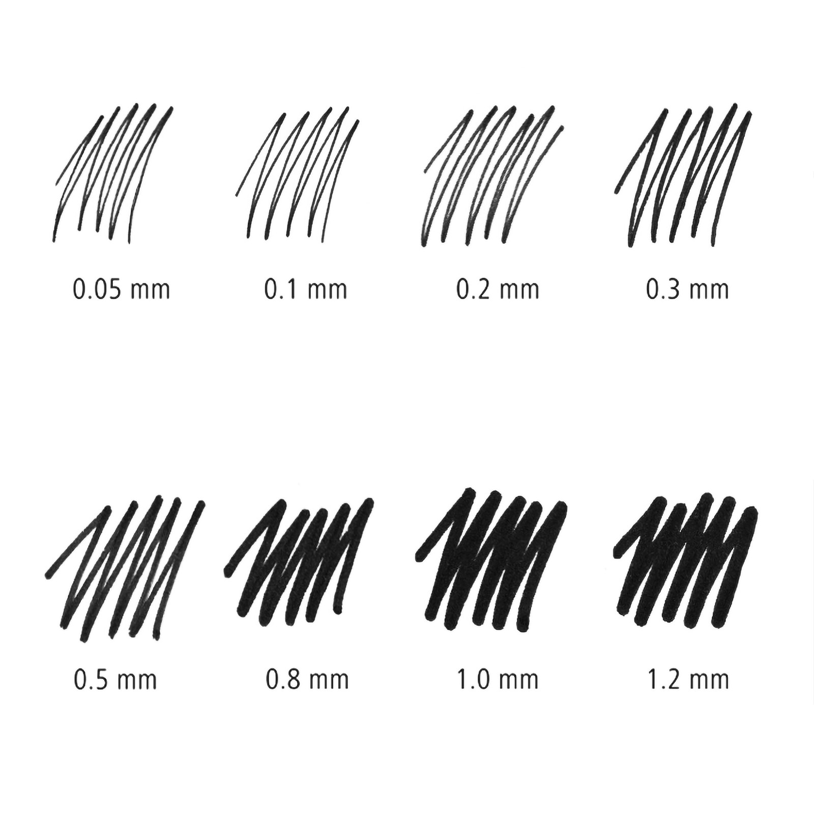 Pigment Liner Pack, Black, 8 Pens, Assorted Line Widths, 0.05mm, 0.1mm, 0.2mm…