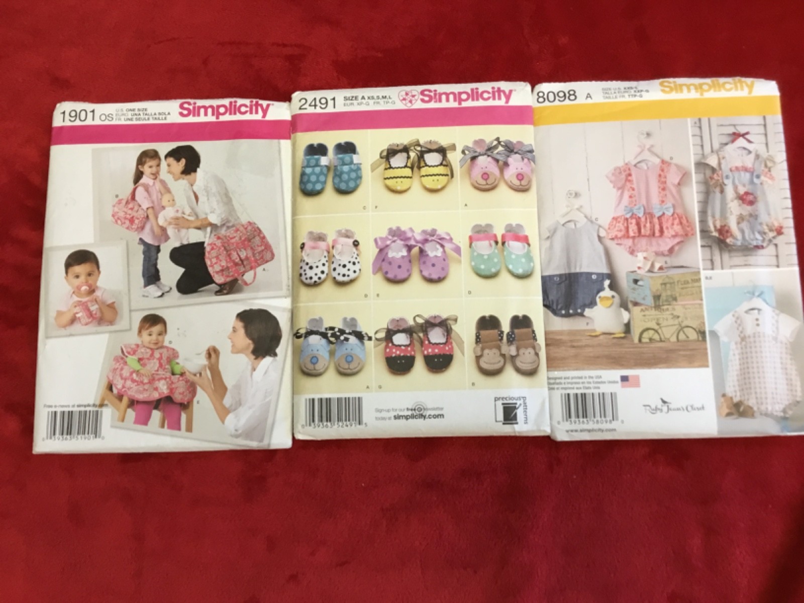 3 Baby Infant Sewing Patterns UNCUT Simplicity – Rompers, Shoes, Sandals + More
