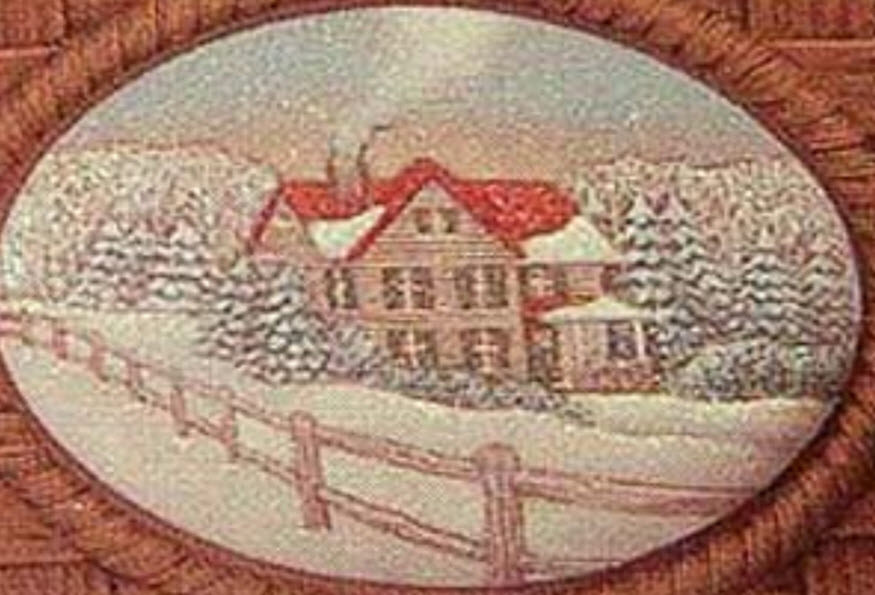 Ceramic Bisque~~ Ready to Paint~~ Winter Farmhouse insert ~FREE SHIPPING in USA