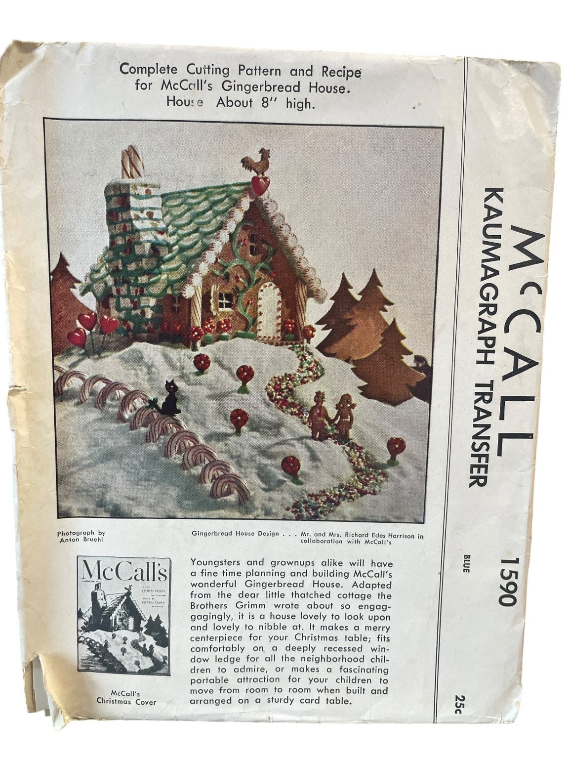 McCall’s 1590 Gingerbread House KAUMAGRAPH Transfer Christmas Decor Craft