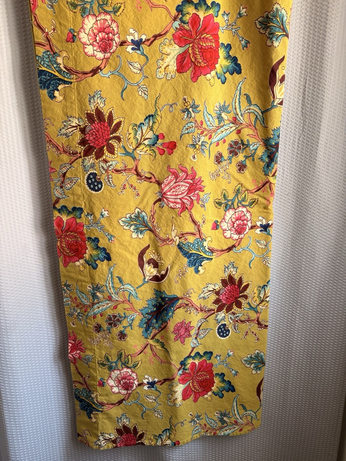 World Market Genevieve Floral Curtains Olive Pink Set of 2 42×84 Fits 3-4 Ft Win