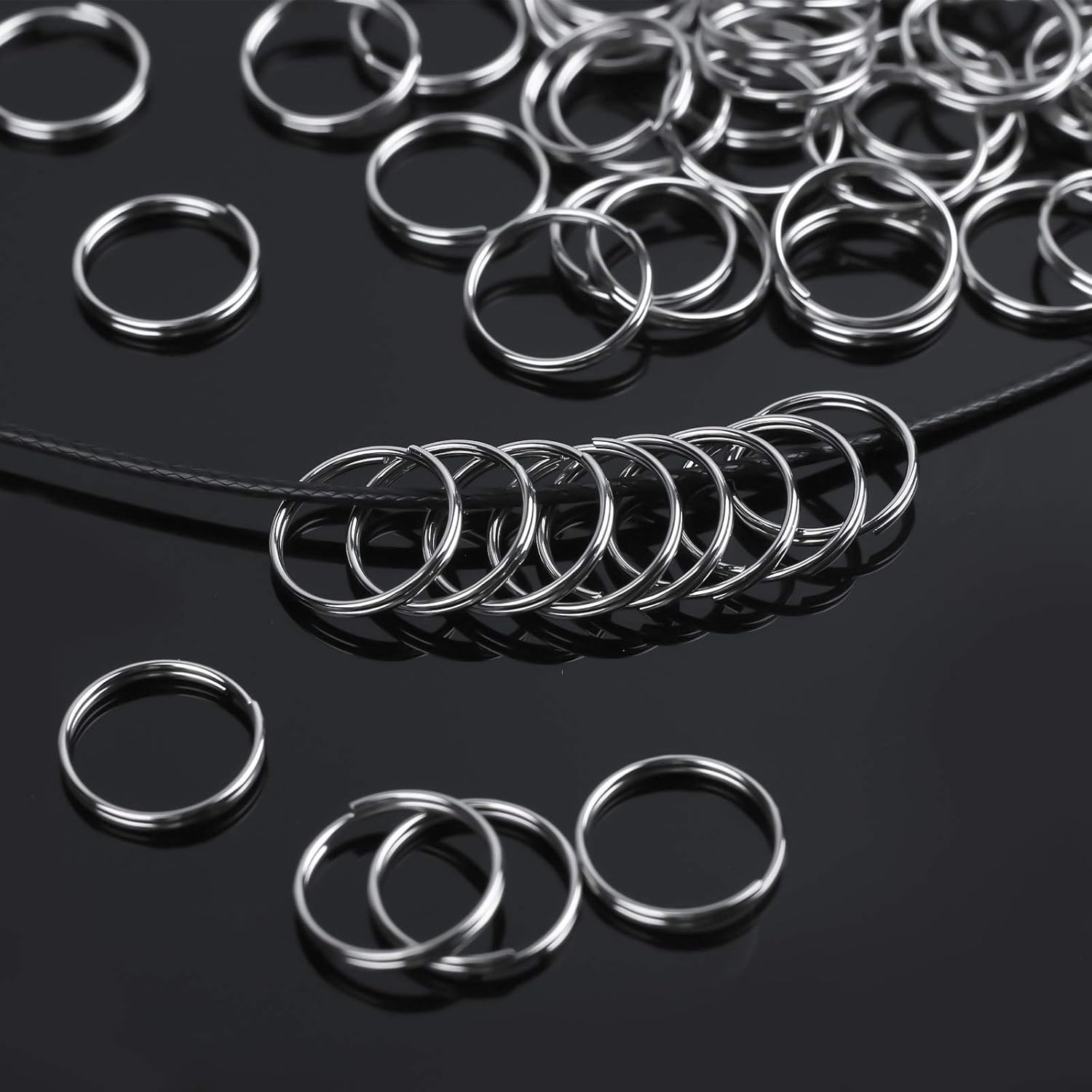 300Pcs 14mm Small Split Key Rings DIY Craft Metal Keychain Connector Accessories